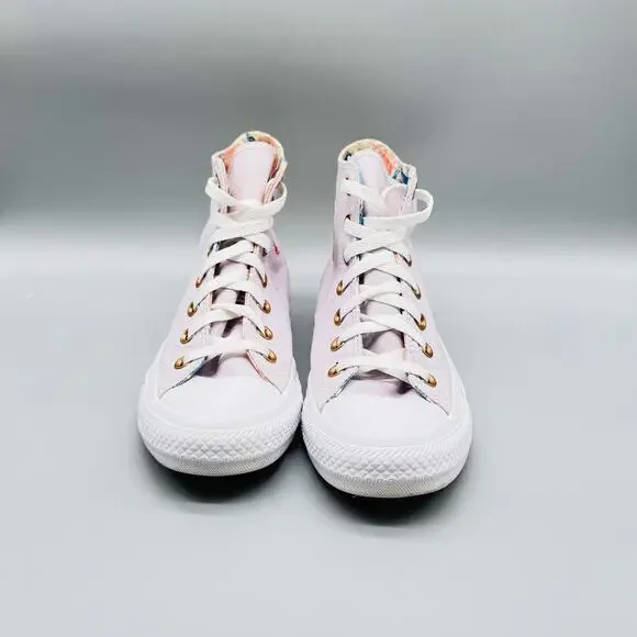 Converse Shoes Womens 8 Purple High Top Chuck Taylor Floral Pride Canvas